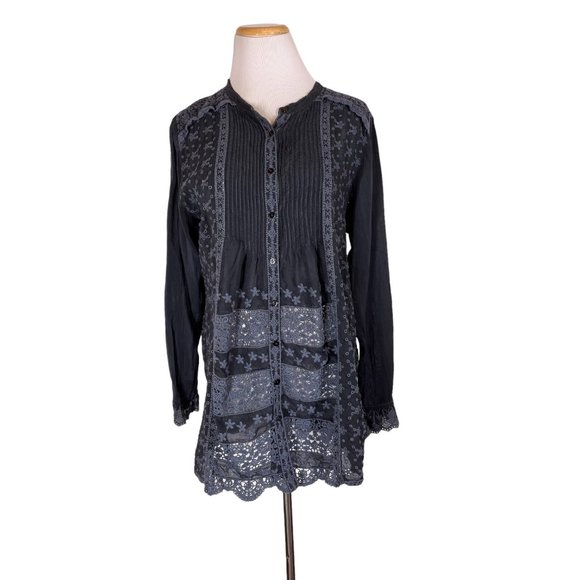 Blouse Long Sleeve By Johnny Was In Green, Size: Xs main image 1